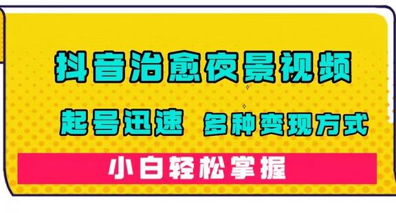 抖音治愈系夜景视频，起号迅速，多种变现方式，小白轻松掌握（附120G素材）-虫2小屋