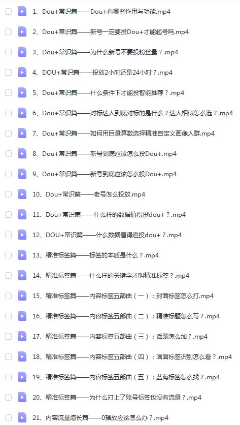 张Sir的DOU+投放与运营课：2022年新版教程50集（已完结）