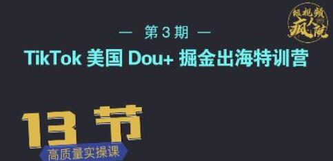 TikTok美国Dou+掘金出海特训营，美国dou+成功投放95%-虫2小屋