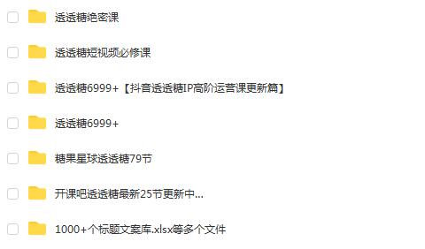 透透糖·短视频训练内部课程：如何利用抖音赚钱（价值6999元）