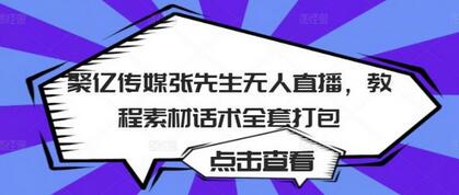 聚亿传媒张先生无人直播，教程素材话术全套打包-虫2小屋