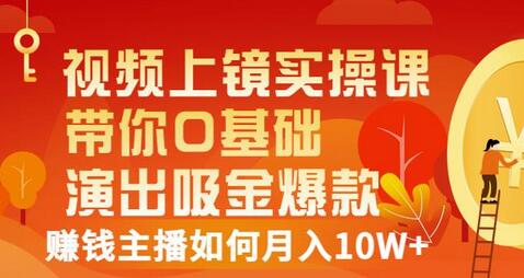 视频上镜实操课：带你0基础演出吸金爆款，赚钱主播如何月入10W+-虫2小屋