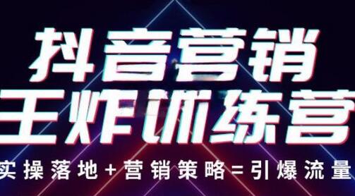 抖音营销王炸训练营，实操落地+营销策略=引爆流量 价值8960元-虫2小屋