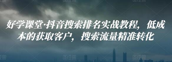 好学课堂·抖音搜索排名实战教程,低成本的获取客户,搜索流量精准转化
