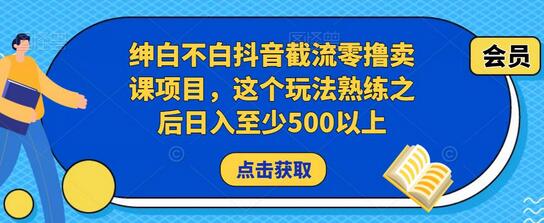 绅白不白抖音截流零撸卖课项目，这个玩法熟练之后日入至少500以上-虫2小屋