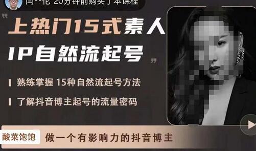 酸菜饱饱·上热门15式素人IP自然流起号，熟练掌握15种自然流起号方法，了解抖音博主起号的流量密码-虫2小屋