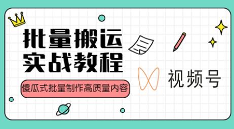 视频号批量搬运实战操作运营赚钱教程，傻瓜式批量制作高质量内容【附视频教程+PPT】-虫2小屋