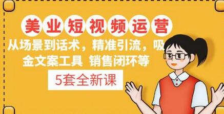 5套·美业短视频运营课从场景到话术·精准引流·吸金文案工具·销售闭环等-虫2小屋