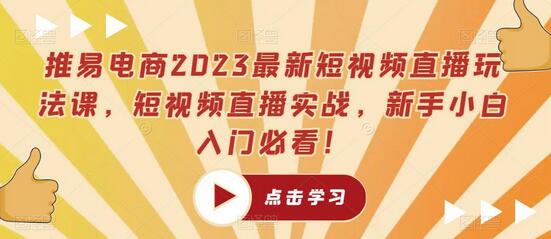 推易电商2023最新短视频直播玩法课，短视频直播实战，新手小白入门必看！-虫2小屋