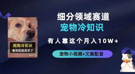 不起眼的抖音细分赛道-宠物冷知识，一段宠物视频配文案，有人靠这个月入10w-虫2小屋