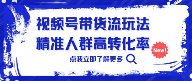 视频号带货流玩法，精准人群高转化率，0基础也可以上手-虫2小屋