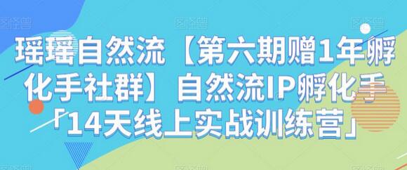 瑶瑶自然流【第六期赠1年孵化手社群】自然流IP孵化手「14天线上实战训练营」-虫2小屋