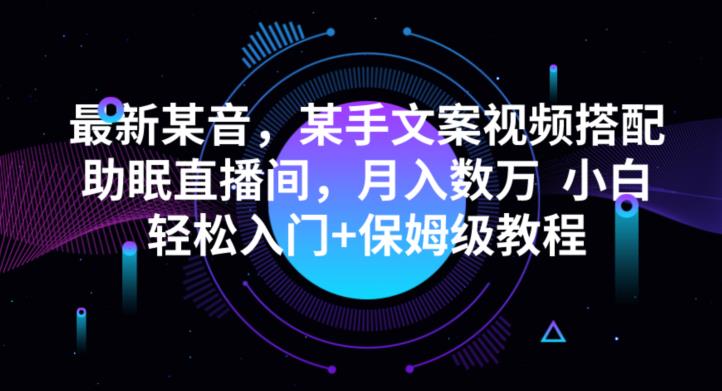最新抖音快手文案视频搭配助眠直播间，月入数万，小白轻松入门+保姆级教程-虫2小屋