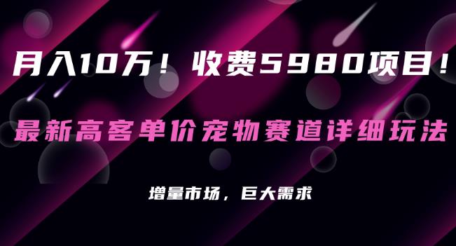 收费5980项目，最新高客单价宠物赛道详细玩法，增量市场，巨大需求-虫2小屋