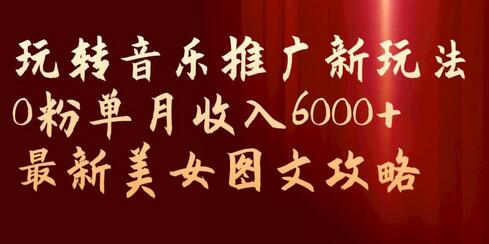 玩转音乐推广新玩法，0粉单月收入6000+，最新美女图文攻略-虫2小屋