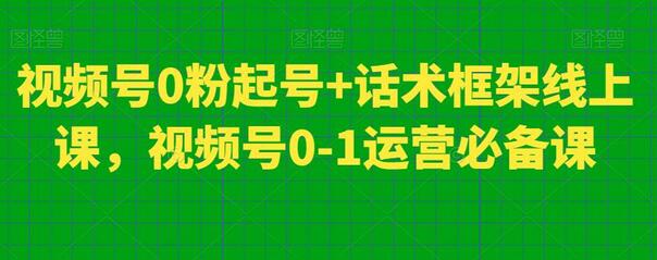 视频号0粉起号+话术框架线上课，视频号0-1运营必备课-虫2小屋