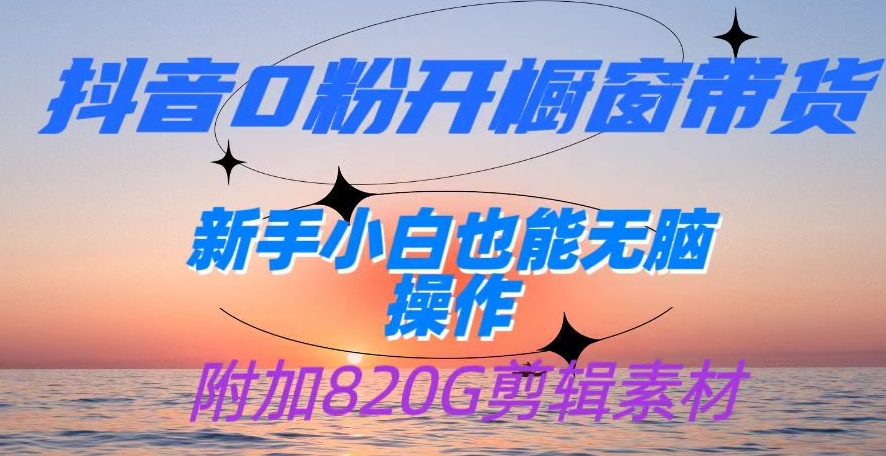 抖音0粉开橱窗带货，日入500+，新手小白也能无脑操作【附加820G剪辑资料】-虫2小屋