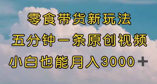 零食带货新玩法，5分钟一条原创视频，新手小白也能轻松月入3000+ （教程）-虫2小屋