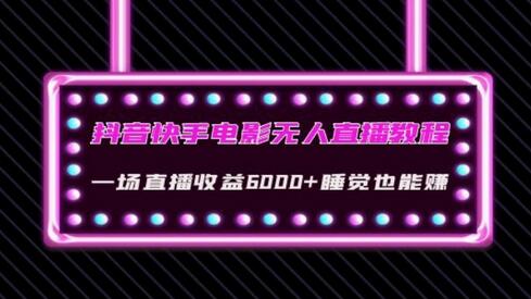 抖音快手电影无人直播教程：一场直播收益6000+睡觉也能赚(教程+软件)-虫2小屋