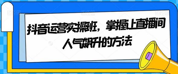 抖音运营实操班，掌握让直播间人气飙升的方法-虫2小屋
