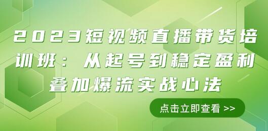 2023短视频直播带货培训班：从起号到稳定盈利叠加爆流实战心法（11节课）-虫2小屋