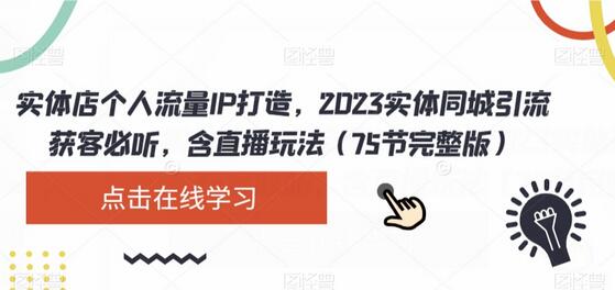 实体店个人流量IP打造，2023实体同城引流获客必听，含直播玩法（75节完整版）-虫2小屋