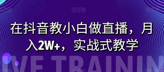在抖音教小白做直播，月入2W+，实战式教学-虫2小屋