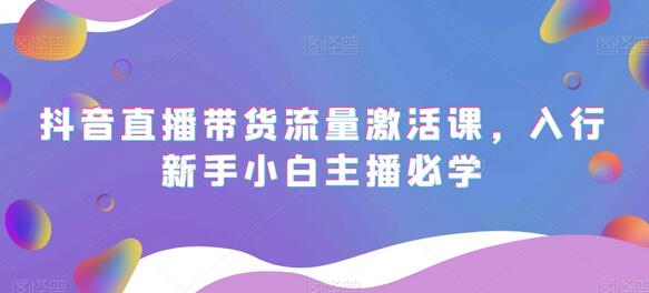 抖音直播带货流量激活课，入行新手小白主播必学-虫2小屋