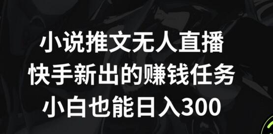 小说推文无人直播，快手新出的赚钱任务，小白也能日入300+-虫2小屋