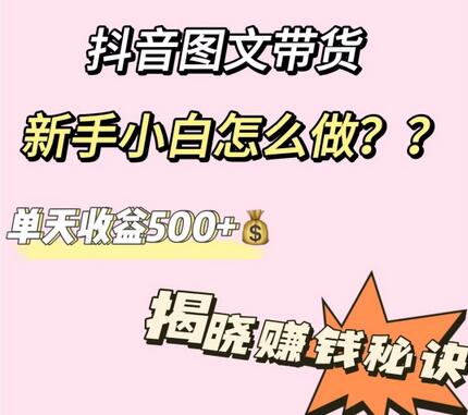抖音图文带货，新手小白怎么做？单天收益500+【揭秘赚钱秘诀】-虫2小屋