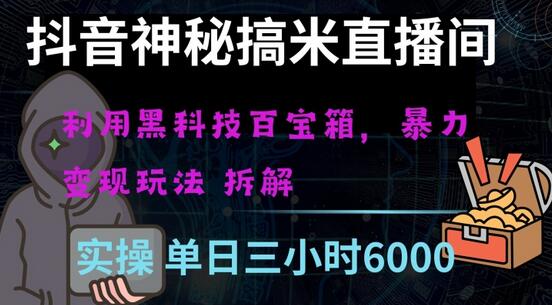抖音神秘直播间黑科技日入四位数及格暴力项目全方位解读-虫2小屋