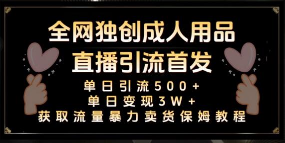 全网独创真人主播+无人直播单日引流500+，橙人用品暴力卖货单日变现3W+保姆似教学2.0-虫2小屋