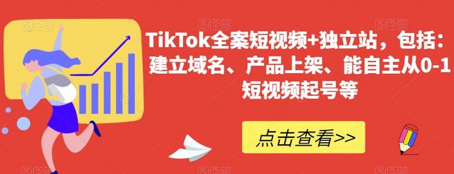 TikTok全案短视频+独立站，包括：建立域名、产品上架、能自主从0-1短视频起号等-虫2小屋