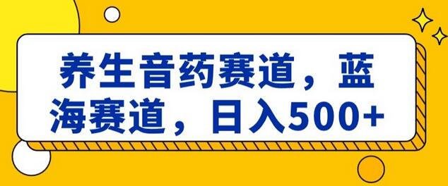 养生音药赛道，蓝海赛道，日入500+-虫2小屋