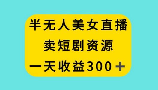 半无人美女直播，卖短剧资源，一天收益300+-虫2小屋