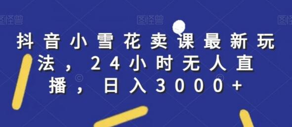 抖音小雪花卖课最新玩法，24小时无人直播，日入3000+-虫2小屋