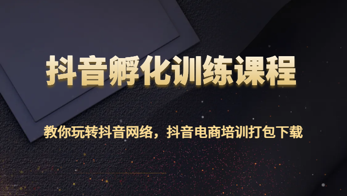 抖音孵化训练课程-教你玩转抖音网络，抖音电商培训打包下载-虫2小屋