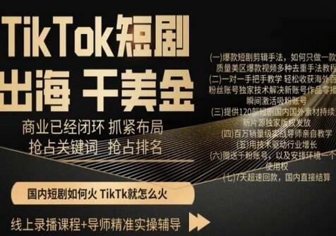 TikTok短剧出海干美金，商业已经闭环抓紧布局，抢占关键词抢占排名-虫2小屋