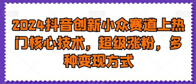 2024抖音创新小众赛道上热门核心技术，超级涨粉，多种变现方式-虫2小屋