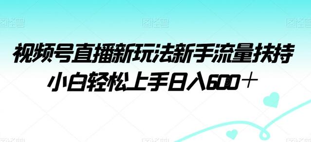 视频号直播新玩法新手流量扶持小白轻松上手日入600＋-虫2小屋
