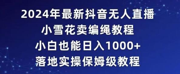 2024年抖音最新无人直播小雪花卖编绳项目，小白也能日入1000+落地实操保姆级教程-虫2小屋