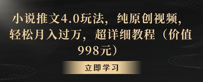 小说推文4.0玩法，纯原创视频，轻松月入过万，超详细教程（价值998元）-虫2小屋