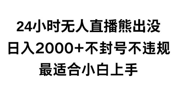 快手24小时无人直播熊出没，不封直播间，不违规，日入2000+，最适合小白上手，保姆式教学-虫2小屋
