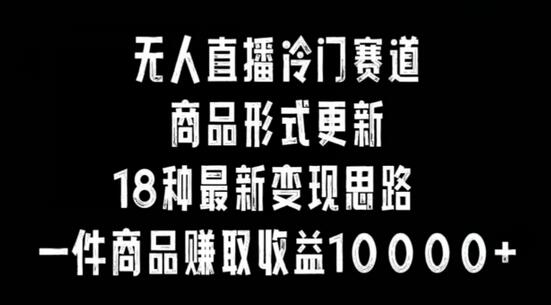 无人直播冷门赛道，商品形式更新，18种变现思路，一件商品赚取收益10000+-虫2小屋