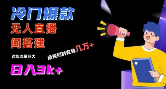 冷门爆款直播间手把手搭建，流量巨大，日入3k+-虫2小屋