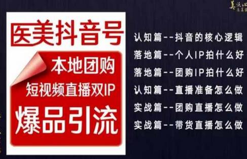 2024医美如何做抖音，医美抖音号本地团购，短视频直播双IP，爆品引流-虫2小屋