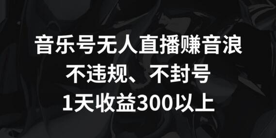 音乐号无人直播赚音浪，不违规、不封号，1天收益300+-虫2小屋