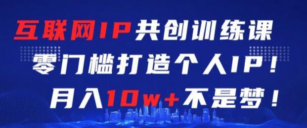 互联网IP共创训练课，零门槛零基础打造个人IP，月入10w+不是梦-虫2小屋