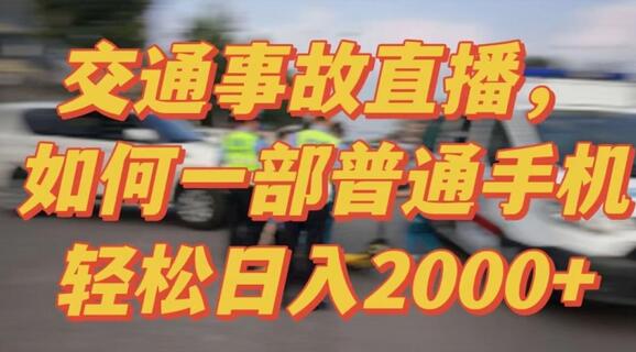 2024最新玩法半无人交通事故直播，实战式教学，轻松日入2000＋，人人都可做-虫2小屋