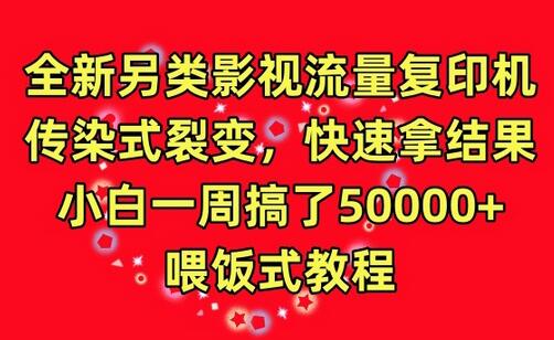 全新另类影视流量复印机，传染式裂变，快速拿结果，小白一周搞了50000+，喂饭式教程-虫2小屋